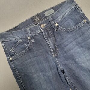 Rock & Republic Mens Straight Leg Dark Wash Blue Denim Jeans 32x30